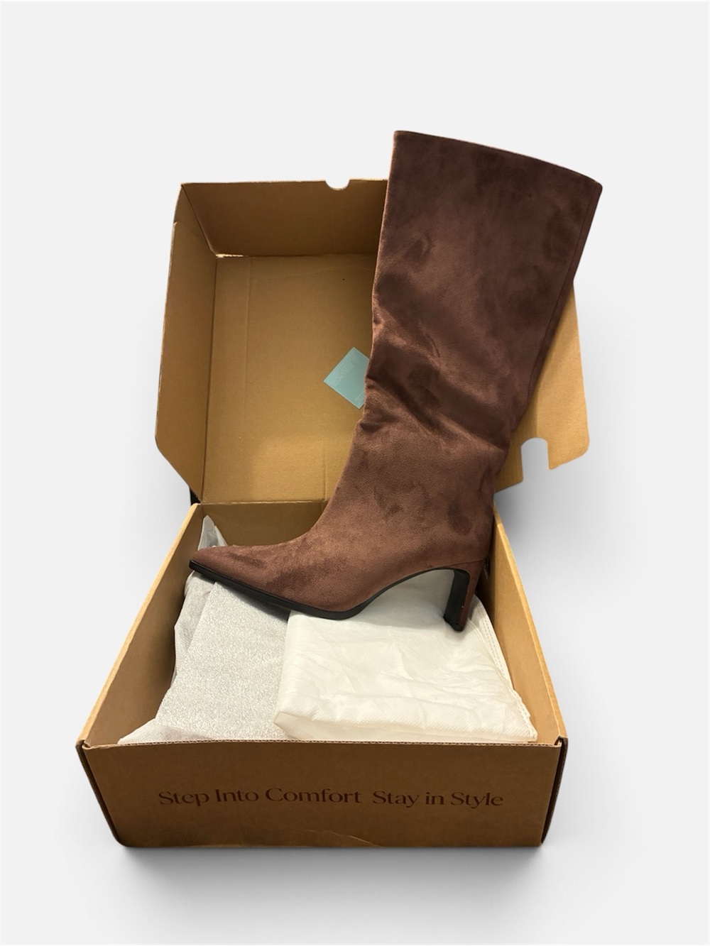 Women's Tall Brown Suede Pointed Toe Boots